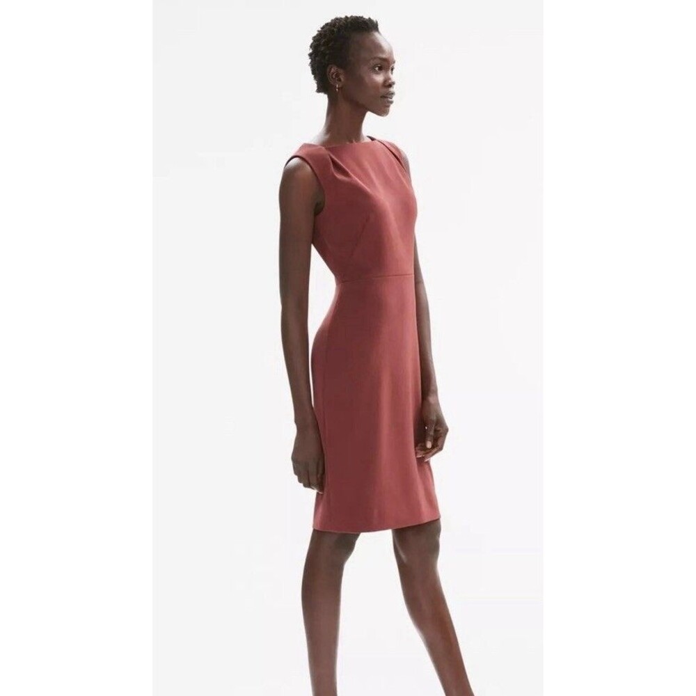 MM. Lafleur Sz 4 Ryann Sheath Dress Sleeveless Mid Above Knee Career Work Dress